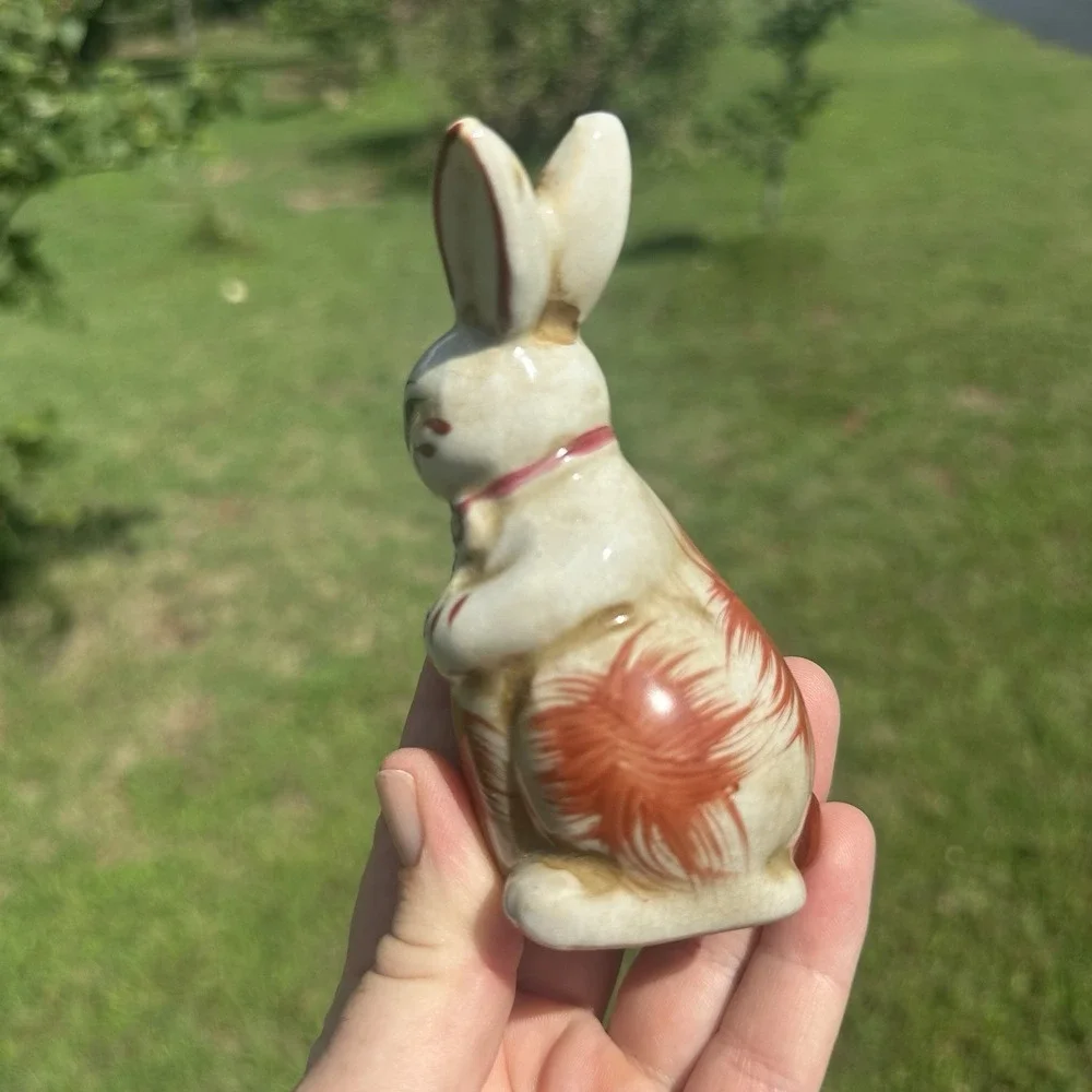 Staffordshire Style Bunny Rabbit Small Porcelain Figurine 4